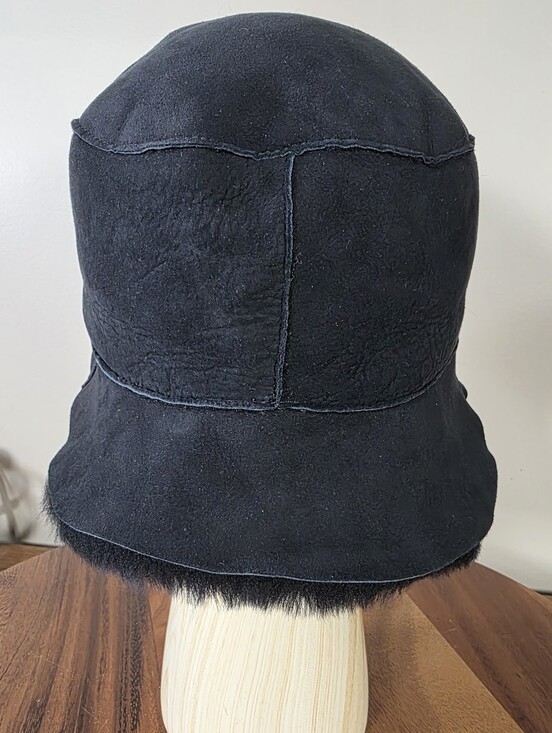 Owen Barry Luxury Black Real Sheepskin Shearling Bucket Hat Made in UK main image 5